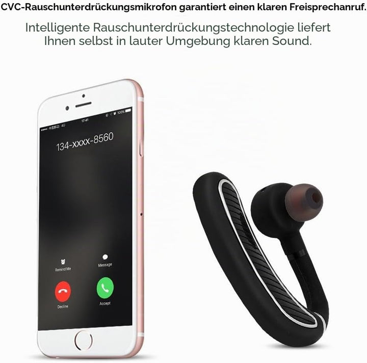 Zerone K21 Business Bluetooth Headset, schweissfeste kabellose Ohrhöre mit aktivem Rauschunterdrücku