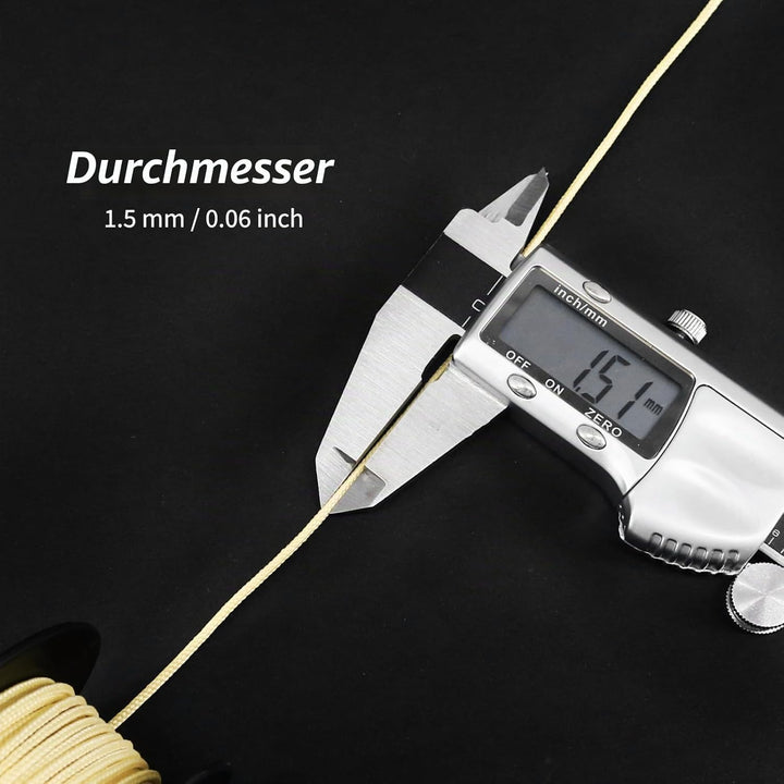 NewDoar Abriebfeste Geflochtene Kevlar-Schnüre 1,5 mm 50Fuss/120Fuss/200Fuss, 12-strängige Schnur Ho