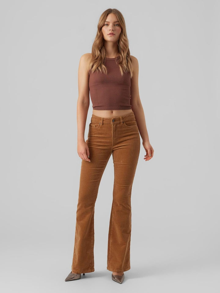 VERO MODA Female Hose VMSIGA Hohe Taille Hose XS Braun / Tobacco Brown, XS Braun / Tobacco Brown