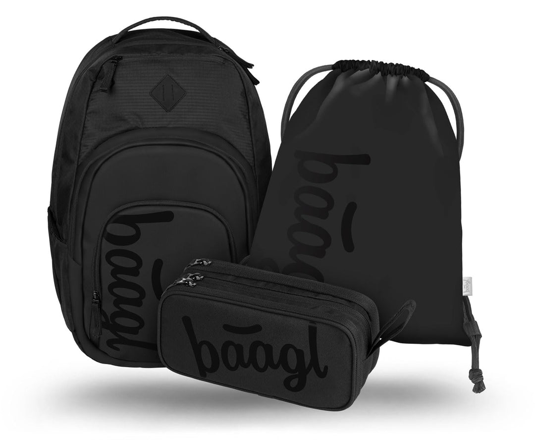 Baagl Schulrucksack Set 3 Teilig, Ergonomischer Grosser Rucksack mit Thermofach für Jungen Mädchen T