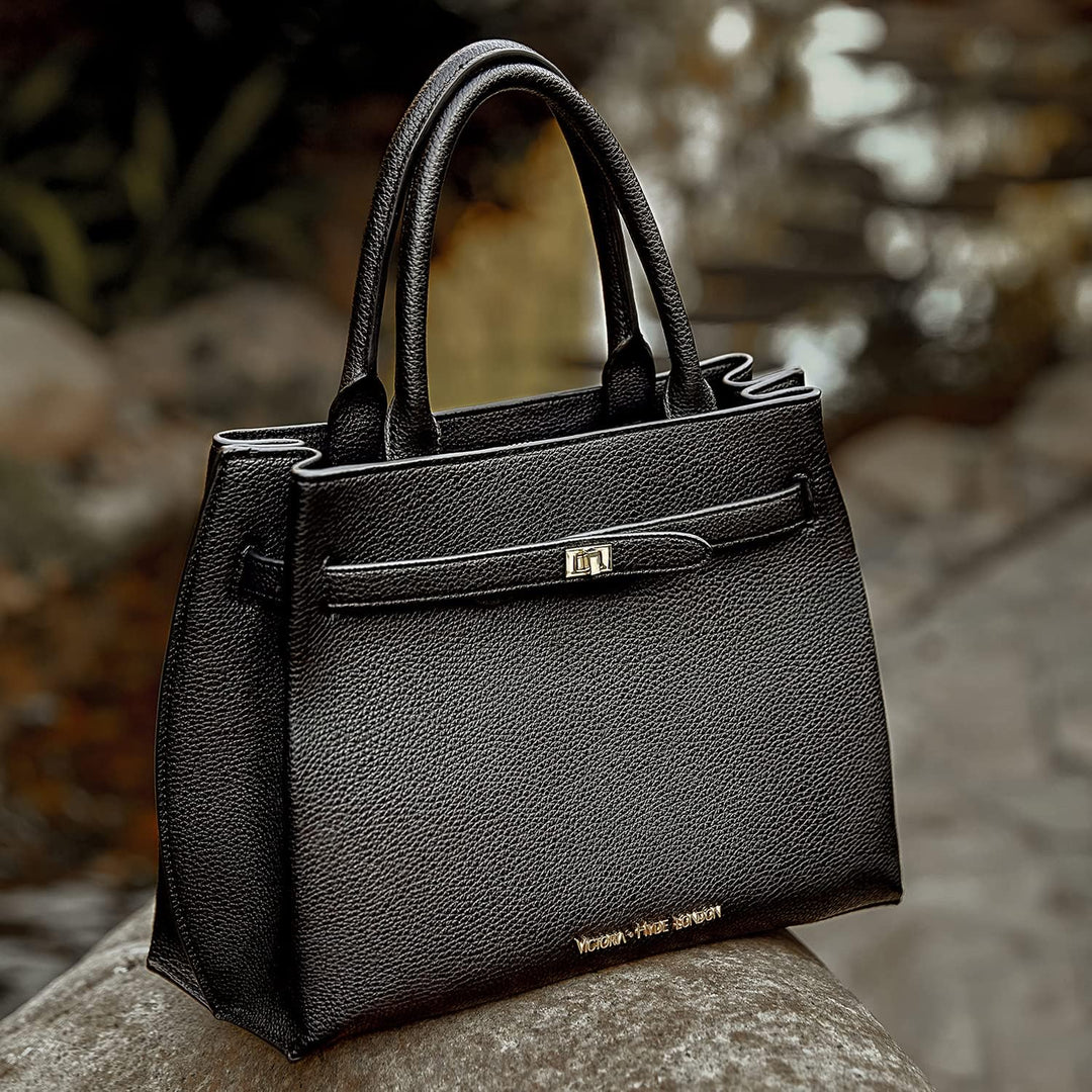 VICTORIA HYDE Handtaschen Damen Gross PU Leder Shopper Damen Handtasche Schwarz Elegant Schultertasc