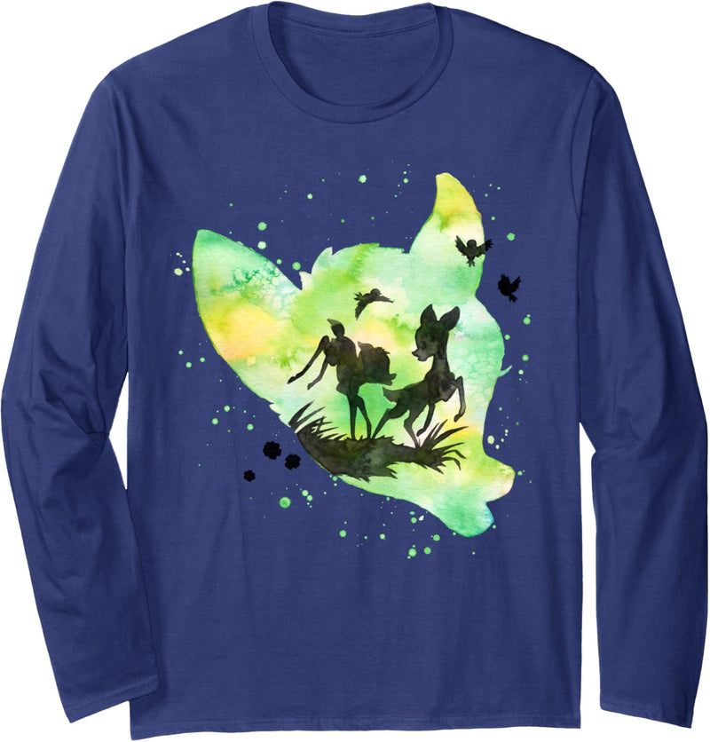 Disney Bambi Watercolor Silhouette Langarmshirt