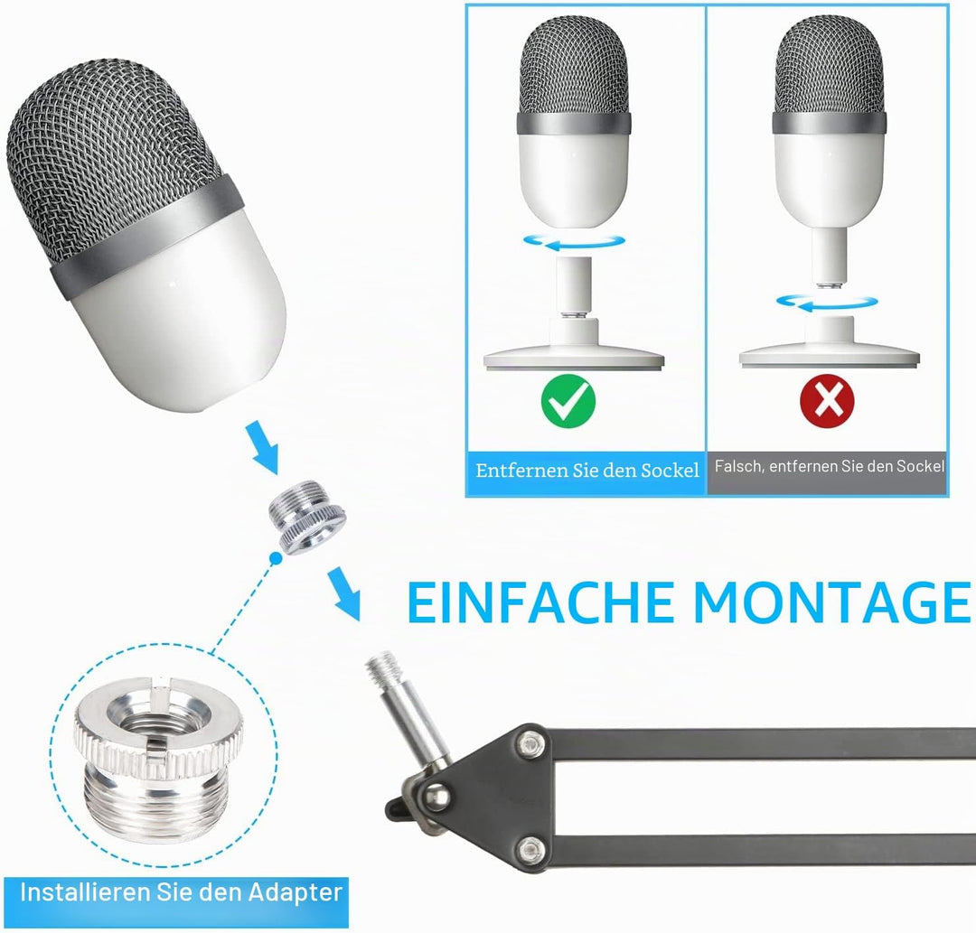 SUNMON Mikrofonarm für Raze r Seiren Mini - Universal Mic Boom Arm mit Mikrofonabdeckung Set mic arm