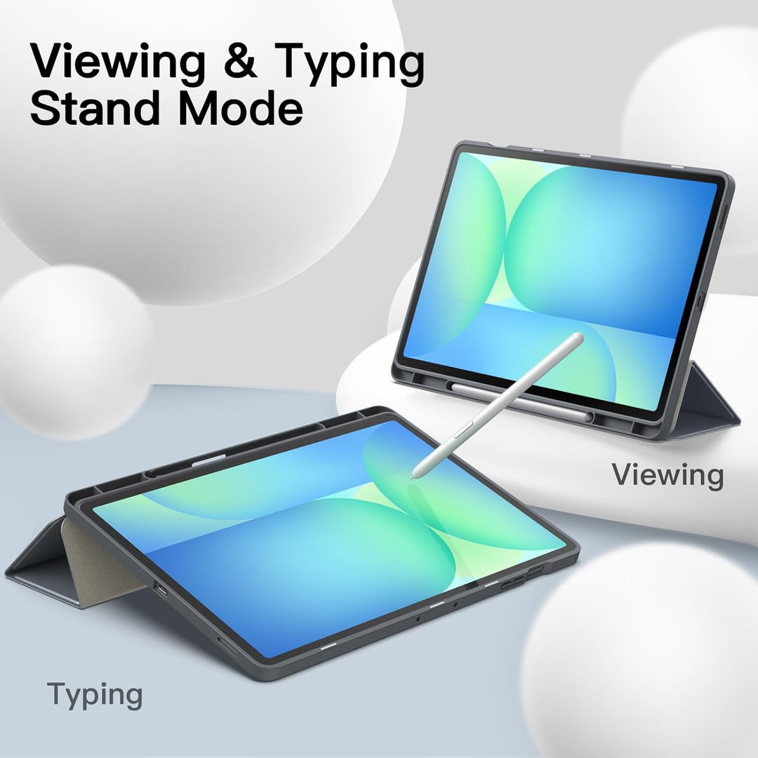 JETech Hülle für Samsung Galaxy Tab S10 FE Plus/S10 FE+ 13,1 Zoll mit S Pen Halter, Weiche TPU Tri-F