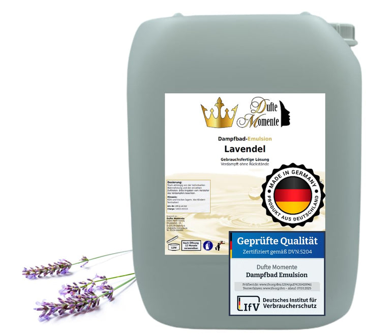 Dufte Momente | Dampfbad Emulsion 10 Liter Lavendel | geprüfte Qualität | mit naturreinen und natürl