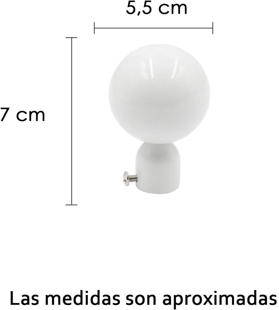 Universal-Gardinenstange, ausziehbar, ausziehbar, Weiss, 70 – 120 cm Kugel. Weiss 70-120cm, Weiss 70