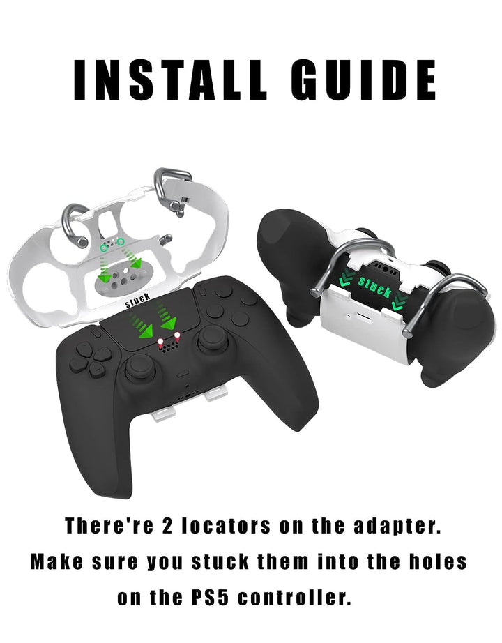 EXknight Leverback FPS Paddles Attachment, Back Buttons Gaming Paddles für PS5 Controller(Weiss), We