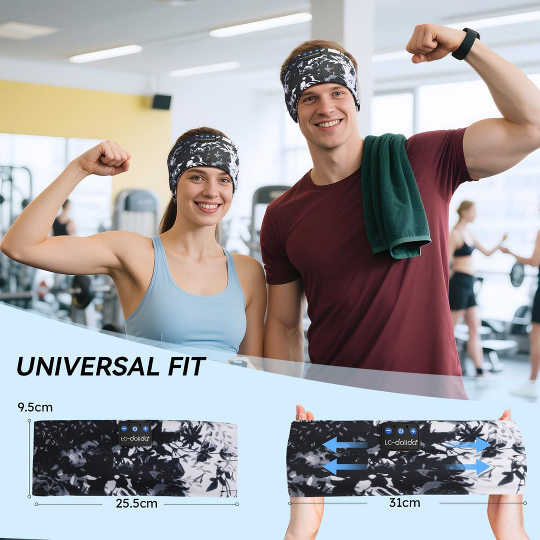 LC-dolida Schlafkopfhörer Bluetooth Schlafen Kopfhörer, Kabellos Sport-Kopfhörer Stirnband 15+ Stund