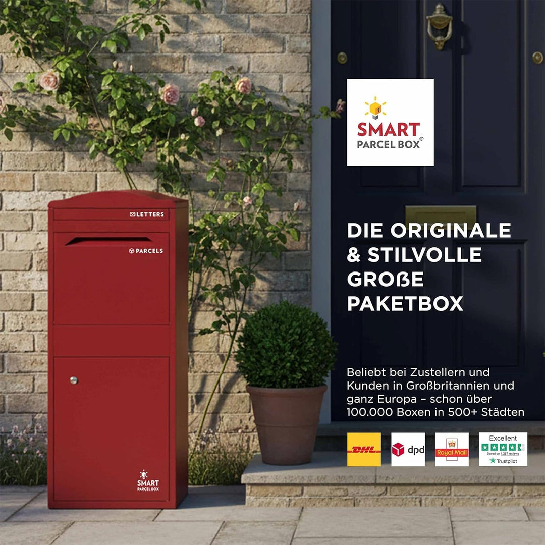 SMART PARCEL BOX Paketbox draussen, Standbriefkasten mit Paketfach, Paketbriefkasten XXL, grosse Pos