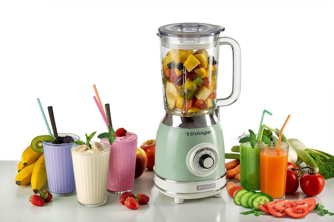 Ariete Vintage 583 Mixer aus Glas, Retro Multifunktionsmixer mit 4 Klingen, 4 Geschwindigkeiten + Pu