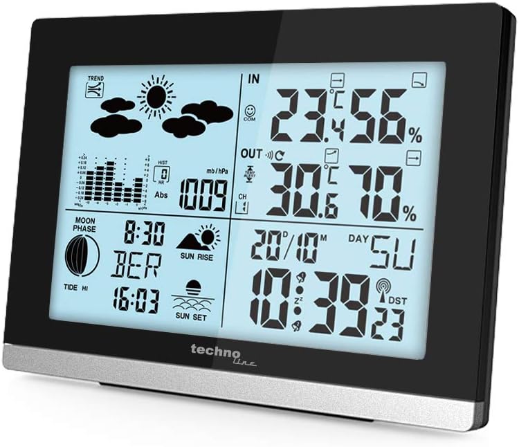 Technoline edel und modern die WS6762 moderne Wetterstation, schwarz Hochglanz WS6762 schwarz