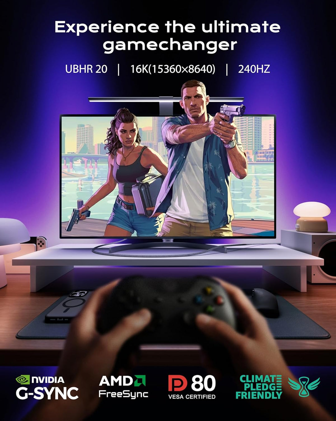 Stouchi DisplayPort Kabel 2.1 0.5M | VESA Zertifiziert | 80 Gbit/s [16K@60Hz | 8K@240Hz | 4K@540Hz]