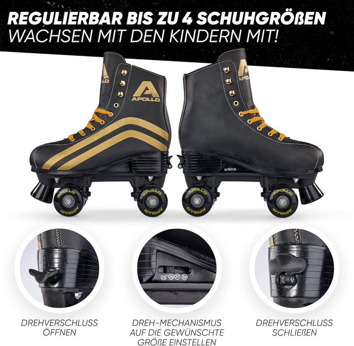 Apollo Disco Roller, Classic Roller | Rollschuhe für Kinder und Erwachsene | grössenverstellbare Qua