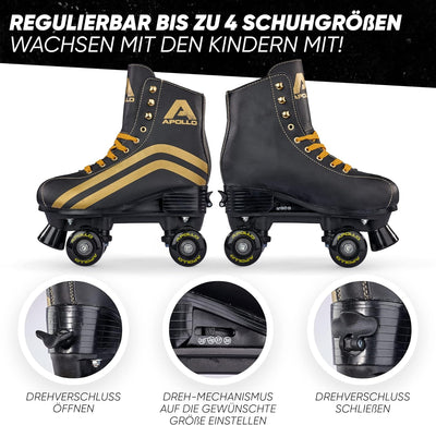 Apollo Disco Roller, Classic Roller | Rollschuhe für Kinder und Erwachsene | grössenverstellbare Qua