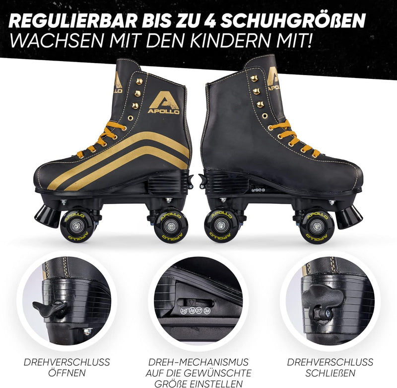 Apollo Disco Roller, Classic Roller | Rollschuhe für Kinder und Erwachsene | grössenverstellbare Qua