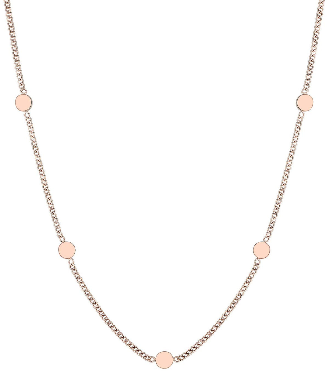 Happiness Boutique Damen Kleine Kreise Kette in Rosegold | Plättchen Kette Runde Anhänger Edelstahls