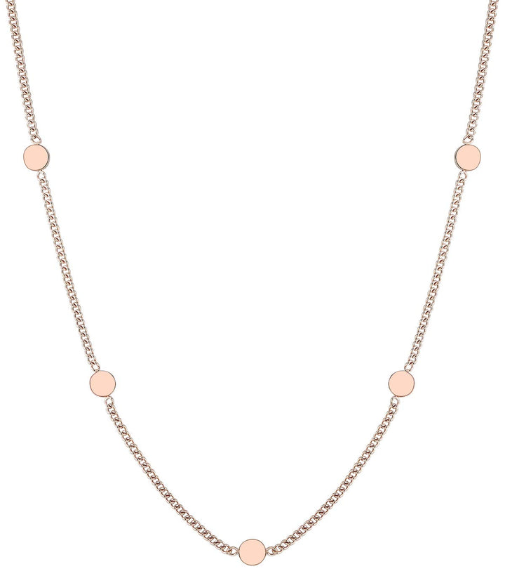 Happiness Boutique Damen Kleine Kreise Kette in Rosegold | Plättchen Kette Runde Anhänger Edelstahls