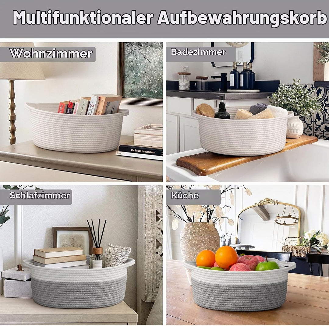 TIMEYARD Seilkörbe für Geschenke Leere, Dekorative Aufbewahrungskörbe für Kinderzimmer, Geflochtener
