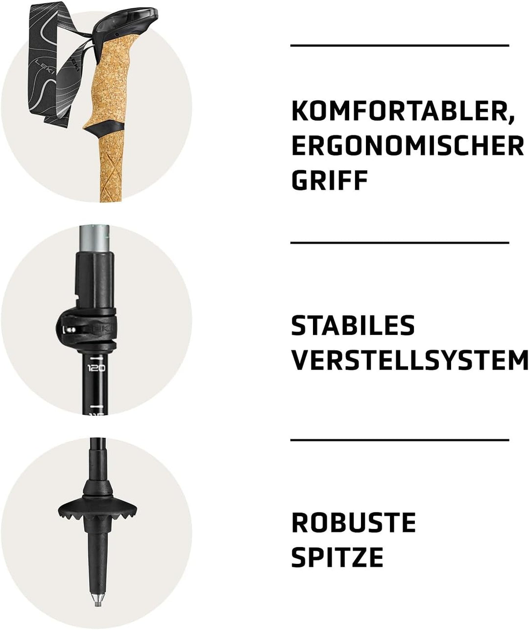 LEKI Makalu Lite Wanderstöcke Damen & Herren | leichte, verstellbare Trekkingstöcke aus Aluminium (9