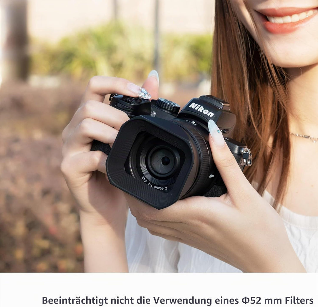 JJC Quadratische Gegenlichtblende mit Deckel für Nikon Nikkor Z 40 mm f/2 (SE) Objektiv &amp; Nikkor Z 4