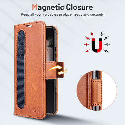 OCASE Hülle Samsung Galaxy Z Fold 4 5G Handyhülle mit [S Pen Halter] [Vorderseite Displayschutz] [Pr