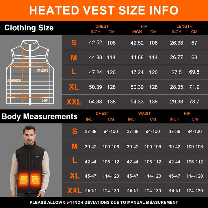 Beheizbare Weste Herren mit 3 Einstellbar Temperatur 13 Heizzonen Heizweste Damen Beheizbare Jacke M
