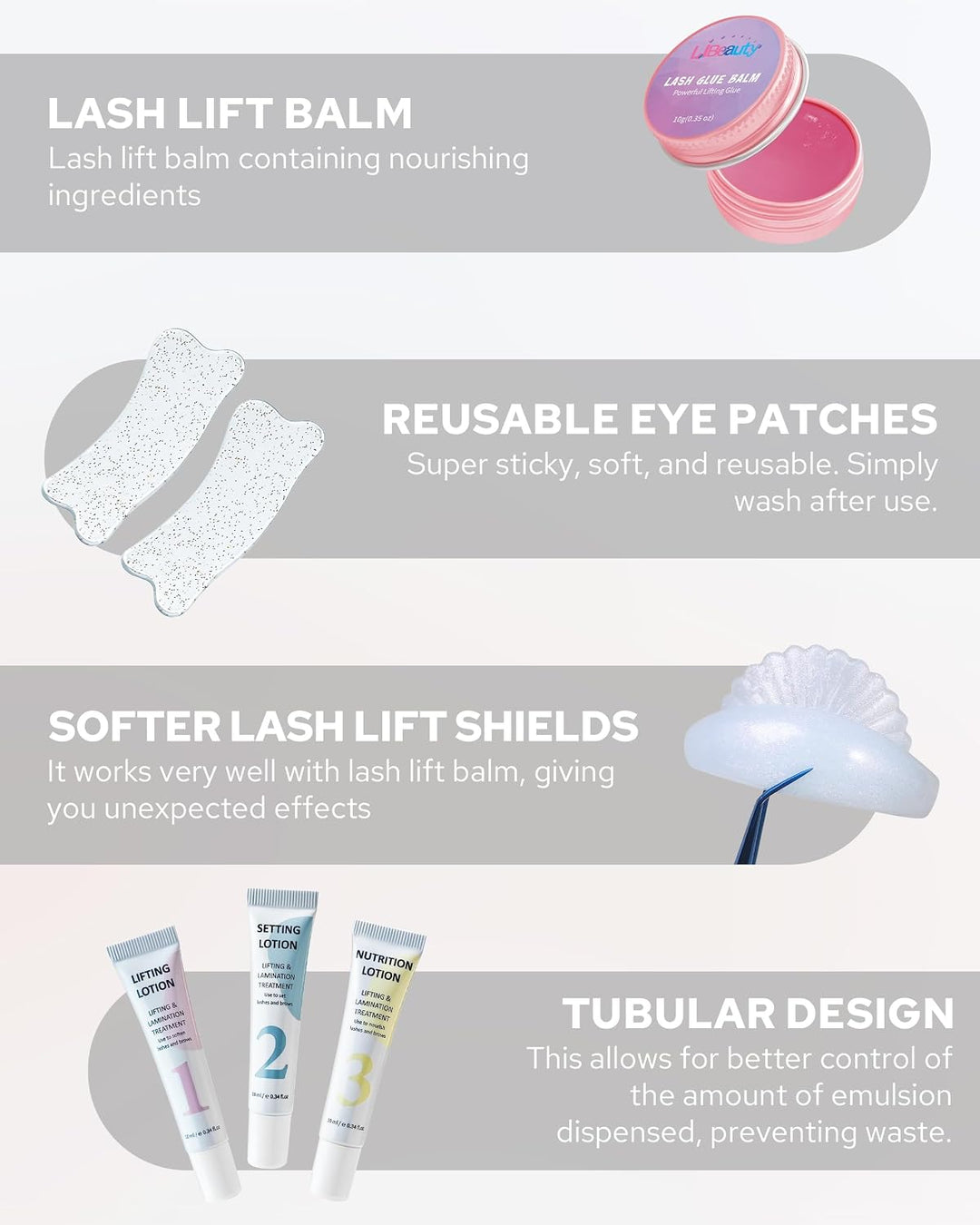 Libeauty Wimpernlifting Set & Brow Lifting Kit, Wimpern Lifting Kit mit Tube Design, Einfache Anwend