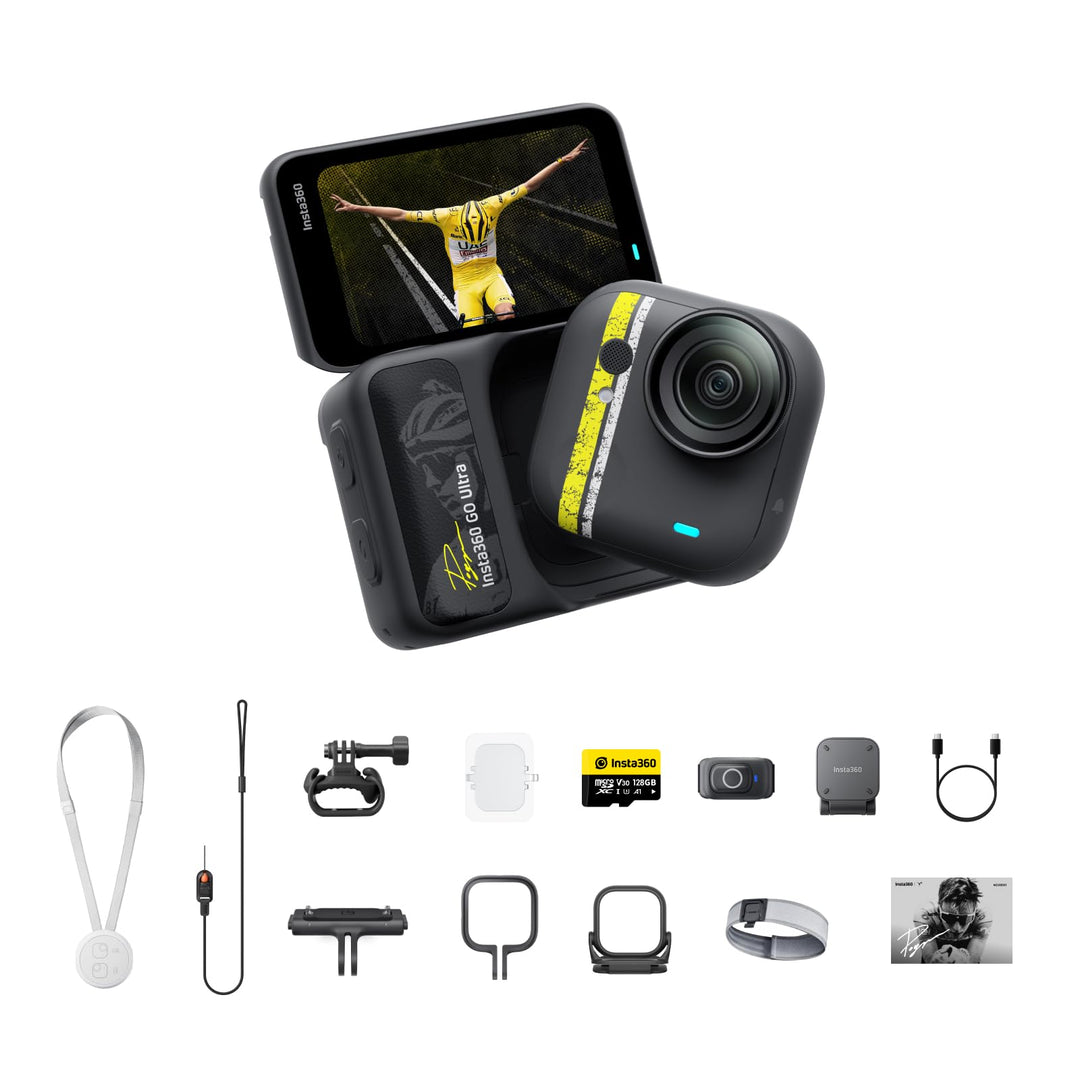 Insta360 GO Ultra Tadej Pogačar-Edition – Kleine 4K Vlogging-Kamera, Freihändig, POV-Kamera, 1/1,28"
