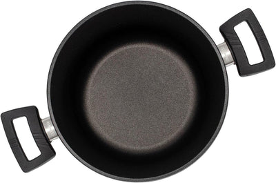 Eurolux Guss-Topf Induktion Set & Deckel Ø 20 cm - 3 Liter - kleiner hoher Universal-Koch-Topf Alugu