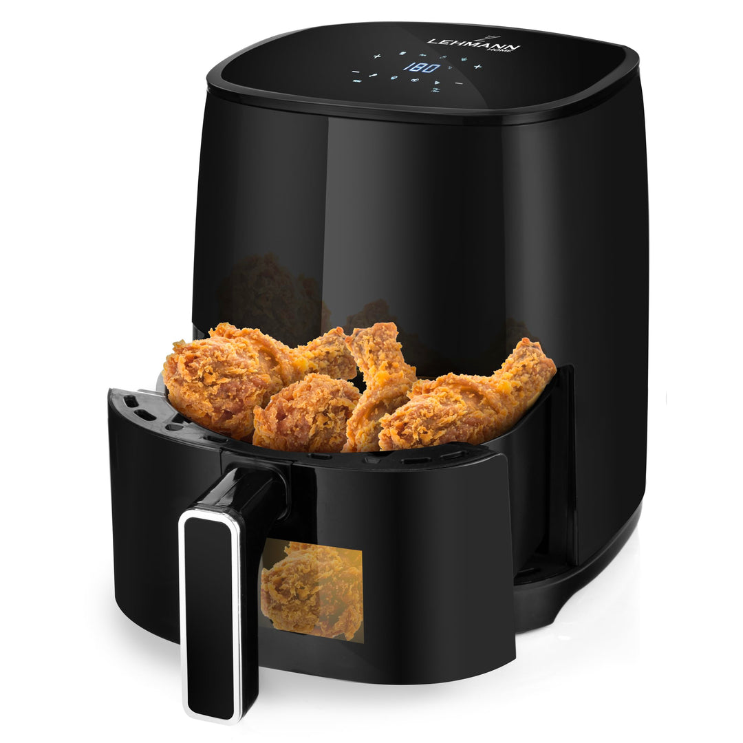 Lehmann LHODF-1435 Heissluftfritteuse 1400 W, Air Fryer 3,5 Liter mit 8 Programmen, Friteuse Gross o
