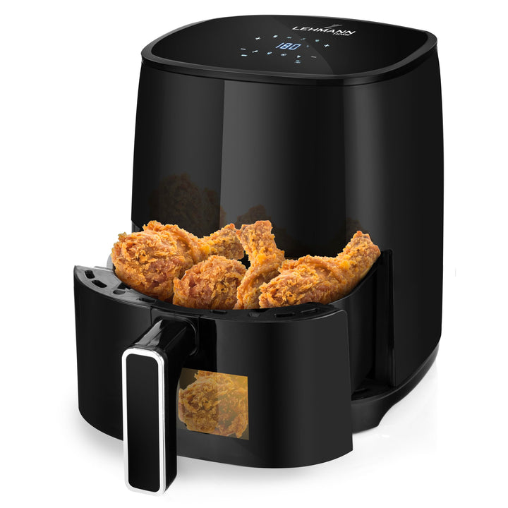 Lehmann LHODF-1435 Heissluftfritteuse 1400 W, Air Fryer 3,5 Liter mit 8 Programmen, Friteuse Gross o