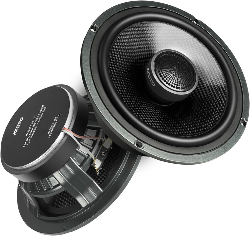 ATOTO CS-651DC 16,5cm 2-Wege Auto Koaxial Lautsprecher Set - 230W Max/60W RMS, 4 Ohm Raumklang-Autol