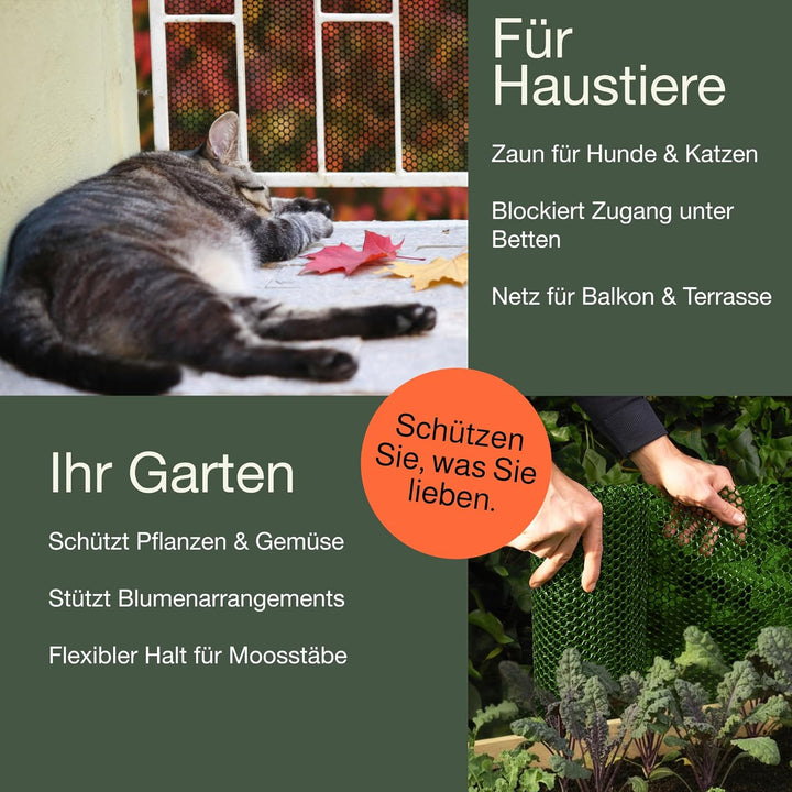 MaPorch Kunststoff-Maschendrahtzaun (Hunter Green, 38cm x 304cm) - Weidezaun - Drahtzaun - Drahtgefl