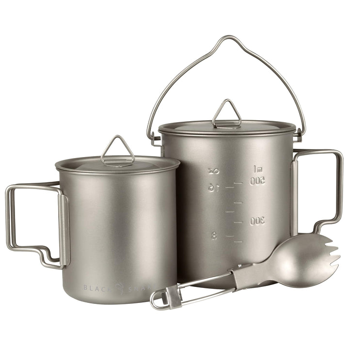 Black Snake® Wander Kochgeschirr Set 'Titanium' ultraleichtes Campinggeschirr Einheitsgrösse Titan,