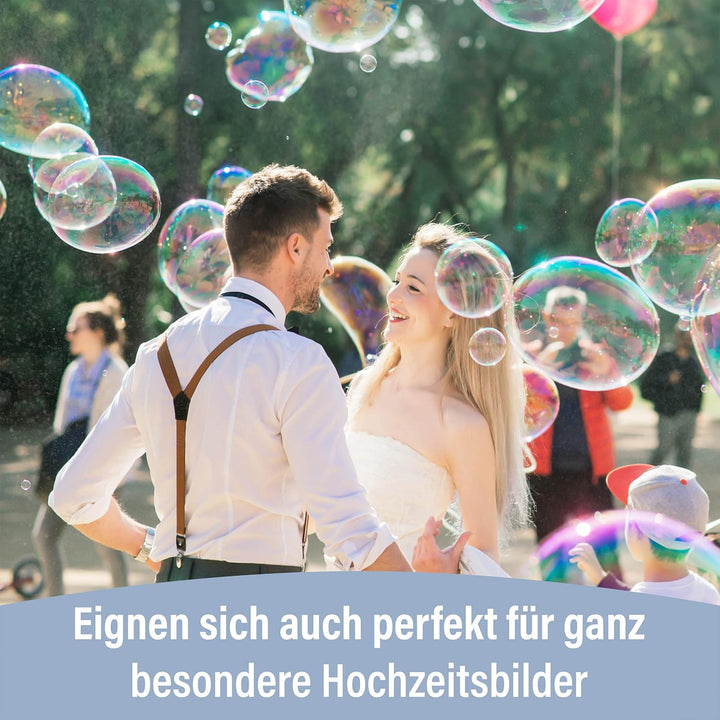Seifenblasen Hochzeit Lovegläschen 96 Stück weiss | 3 Pustelöcher mit Herzgriff | Mini Wedding Bubbl