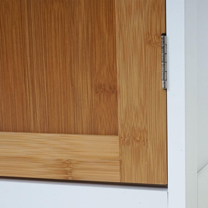 Mendler Kommode HWC-A85, Badezimmerkommode Badschrank Bambus, 71x40x31cm weiss
