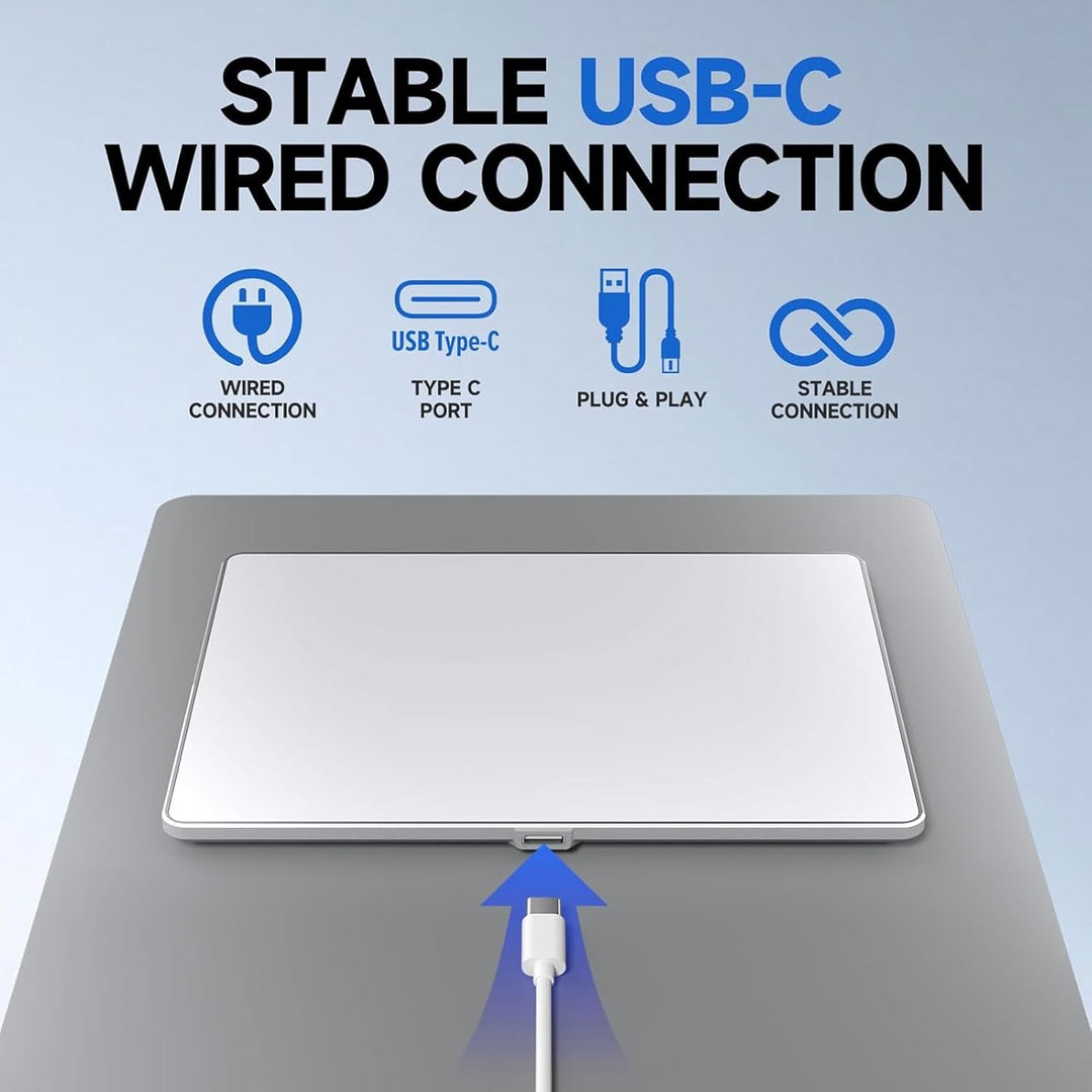 USB-verkabeltes Trackpad, Grosse, Ultraschlanke, Tragbare Touchpad-Maus mit Multi-Gesten, für PC, Co