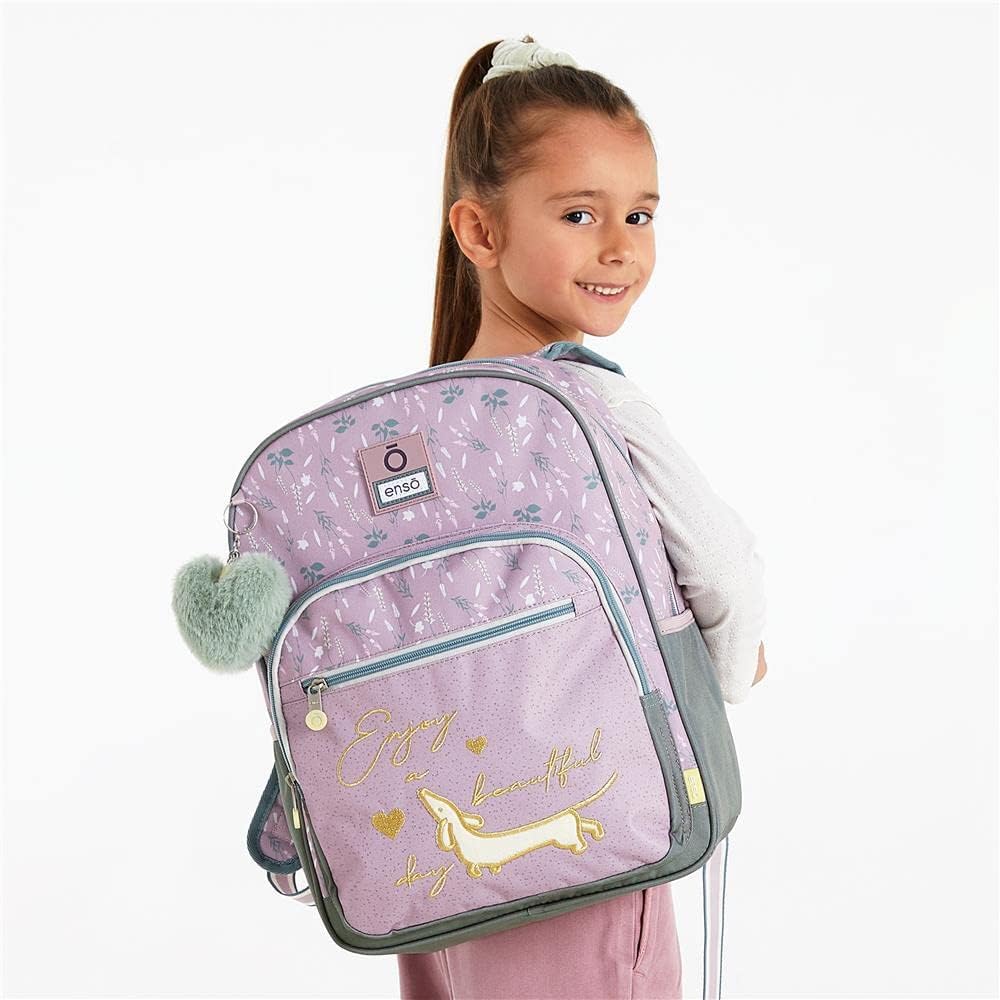 Enso Beautiful Day Purple Schulrucksack, anpassbar an Trolley, 30 x 38 x 12 cm, Polyester, 13,68 l r
