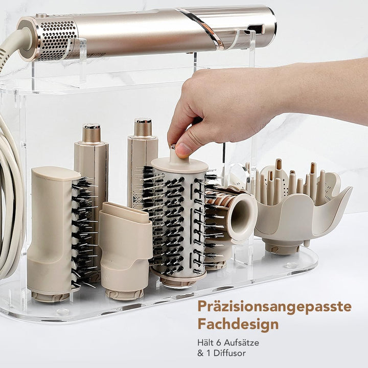 TOSAGE Acryl Organizer für Shark FlexStyle Luftstyler, 7 Fächer für Aufsätze & Diffusor, platzsparen