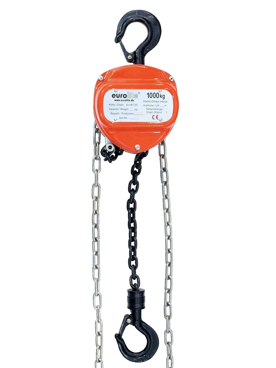 EUROLITE Kettenzug 6M/1.0T | Flaschenkettenzug als Aufbauhilfe