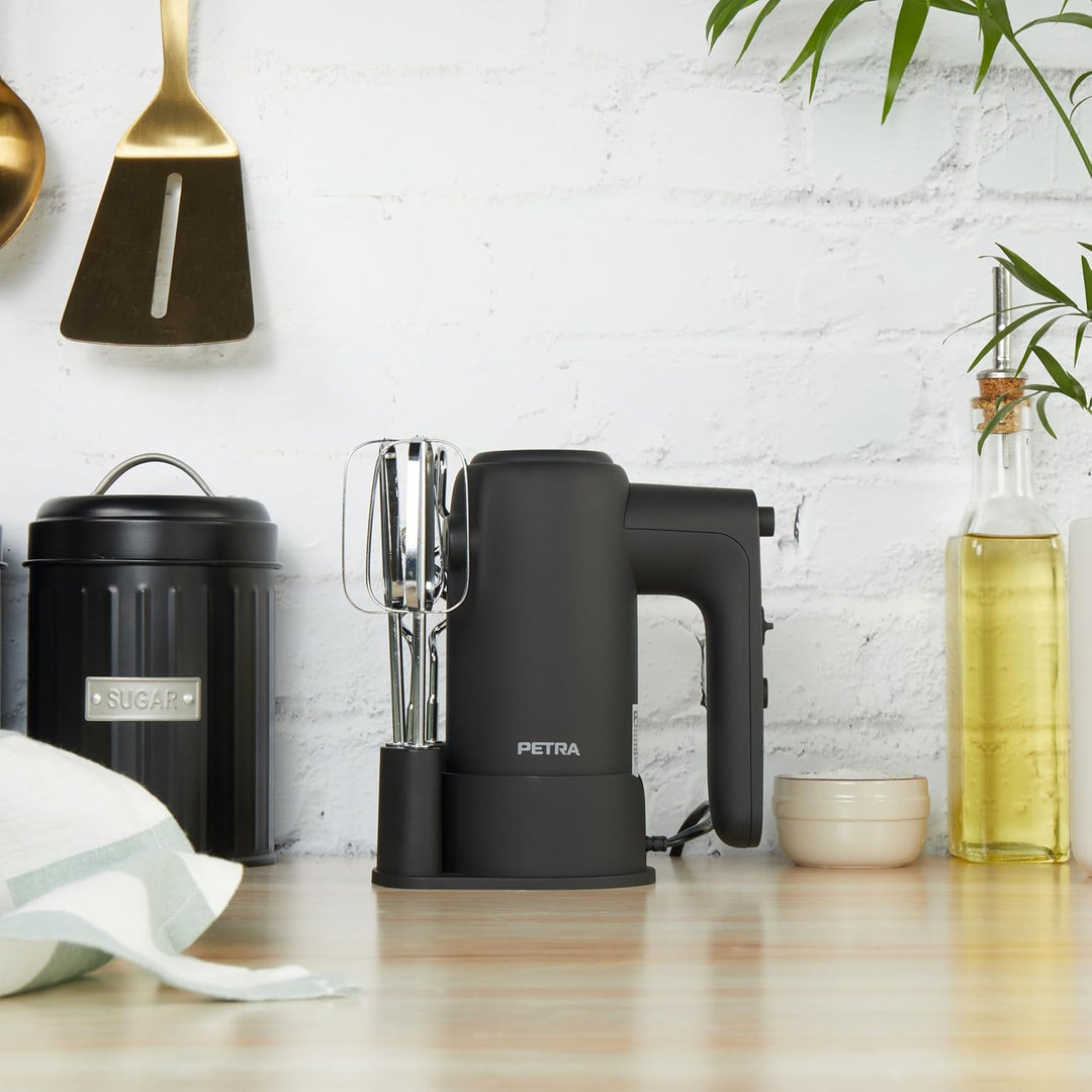 Petra PT5613BMBLKVDE Handmixer Handrührer - Elektrischer Küchenmixer zum Kneten/Schlagen, Schneebese