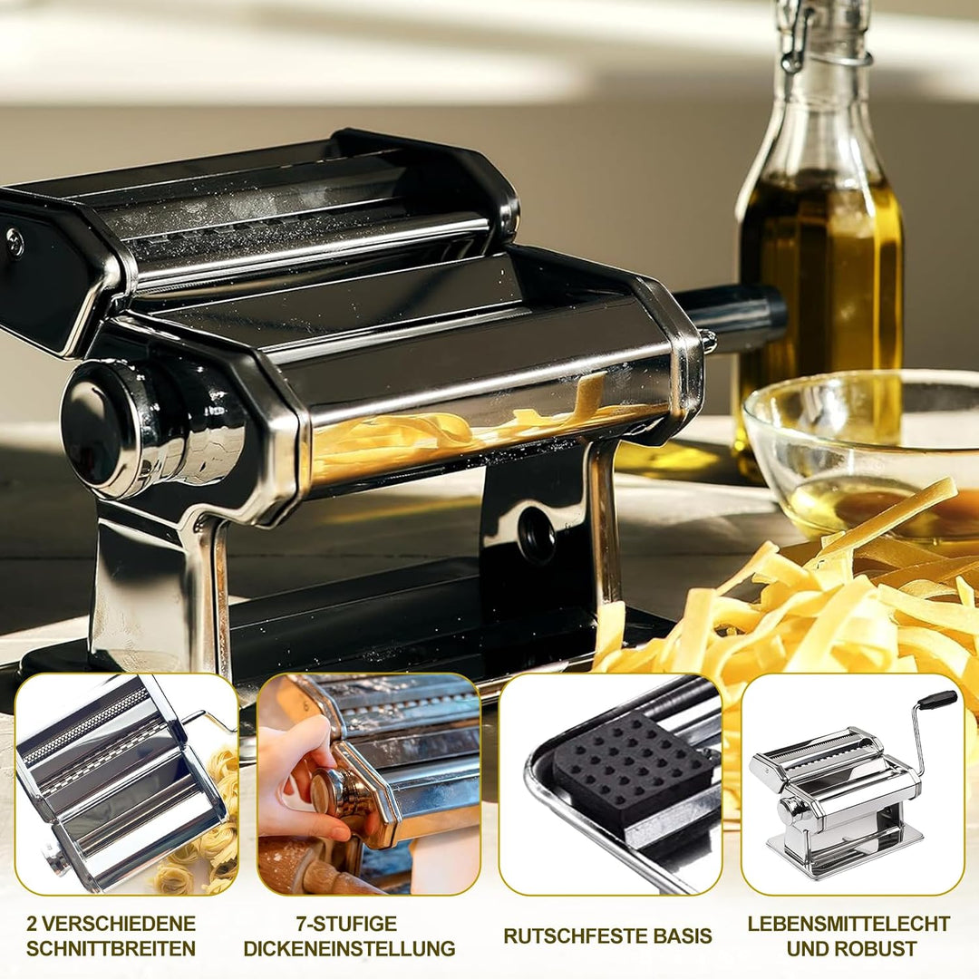 Manuelle Nudelmaschine, Split Pasta Maker, Edelstahl Pastamaschine | Aufsätze für Lasagneblätter, Ta