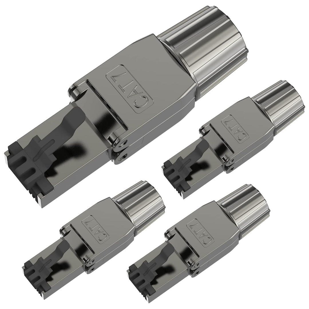 VCELINK RJ45 Stecker Werkzeuglos Cat 7 Cat6a, Netzwerkstecker POE++, Cat 7 Stecker 10 Gbps 600MHz Ge