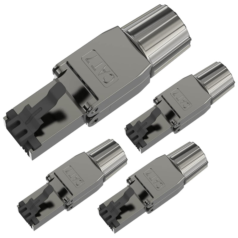 VCELINK RJ45 Stecker Werkzeuglos Cat 7 Cat6a, Netzwerkstecker POE++, Cat 7 Stecker 10 Gbps 600MHz Ge