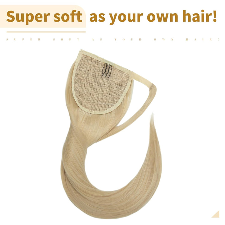 SEGO Ponytail Extension Echthaar Pferdeschwanz Zopf Haarteil Haarverlängerung Hair Piece Haar Hitzeb