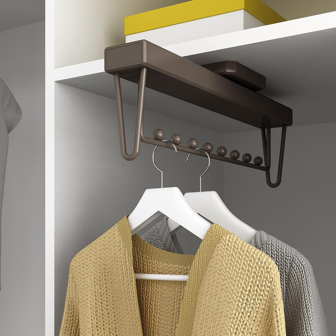 emuca 7086513 porte-vêtements herausziehbarer mit Schliess-Komfort für Schrank tiefe 445 mm ID Mokka