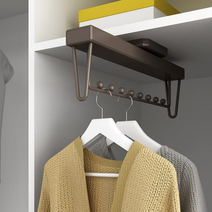 emuca 7086513 porte-vêtements herausziehbarer mit Schliess-Komfort für Schrank tiefe 445 mm ID Mokka