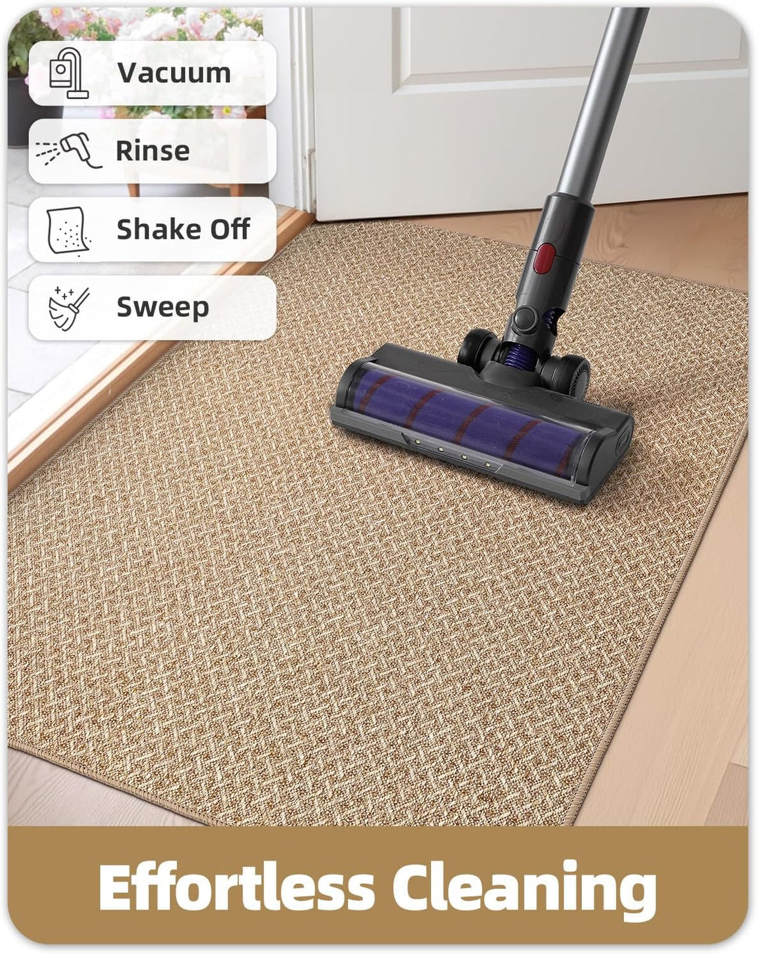 COLOR&GEOMETRY Dünn Fussmatte Innen, 44 x 76 cm, Schmutzfangmatte Innen, Teppiche für den Eingangsbe