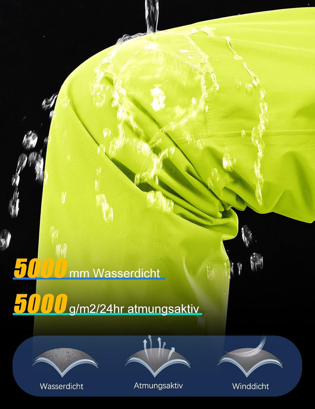 donhobo Herren Hose Wasserdicht Regenhose Leichte Winddichte Fahrrad für Outdoor Mesh Atmungsaktiv A