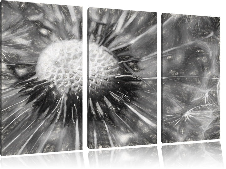 Pixxprint Pusteblume als Leinwandbild/Grösse: 3 Teilig (120x80) cm/Wandbild/Kunstdruck/fertig bespan